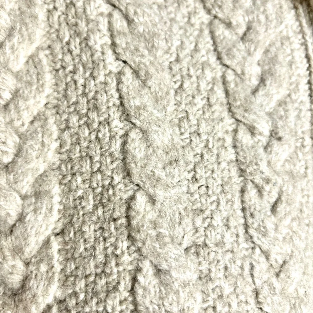 AranCrafts Ireland Cable Hooded Knit Zip Sweater in Cream SZ S - Picture 7 of 7
